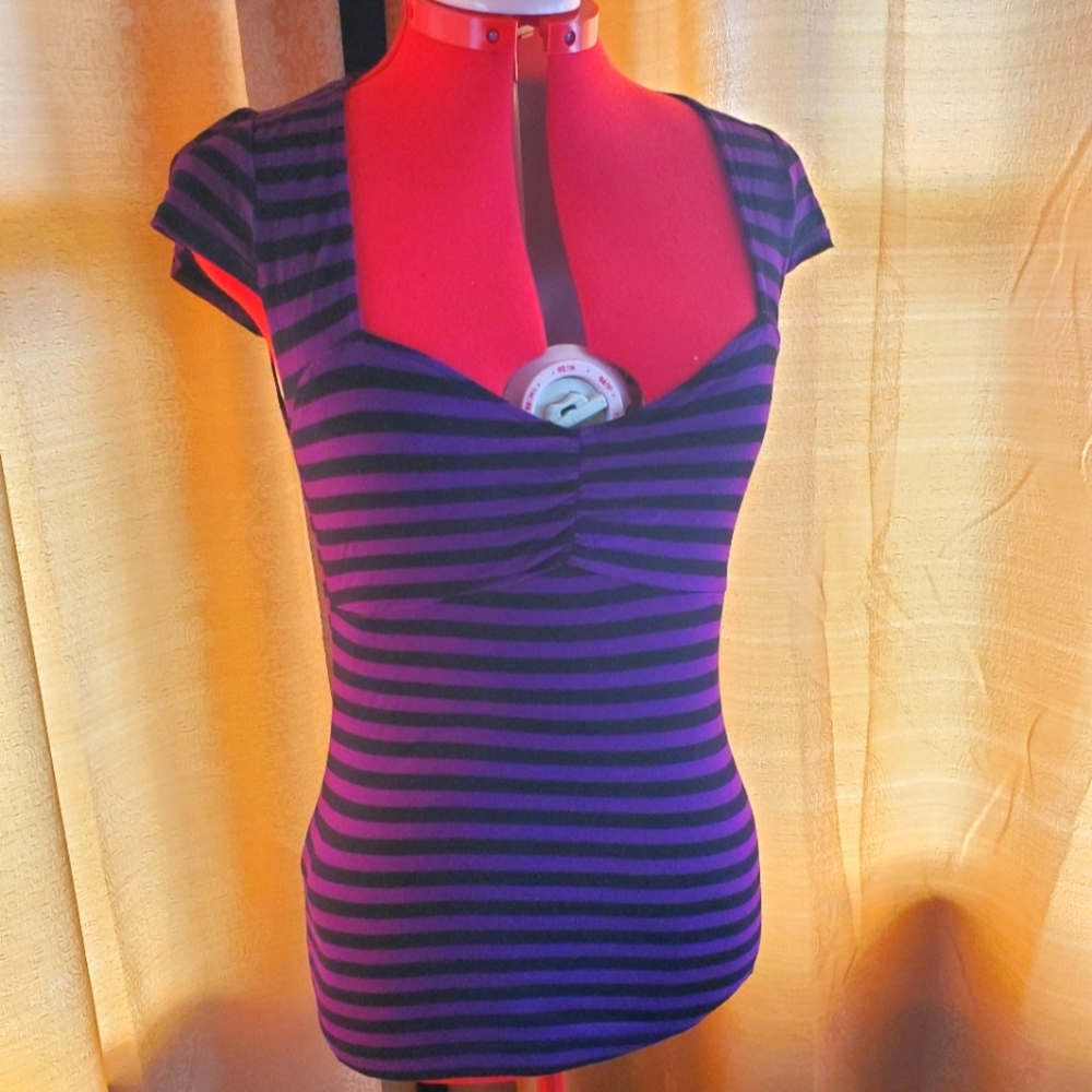 Sourpuss Striped Sweetheart Top